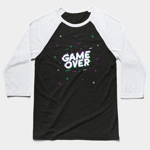 GAME OVER Baseball T-Shirt by silicondigital